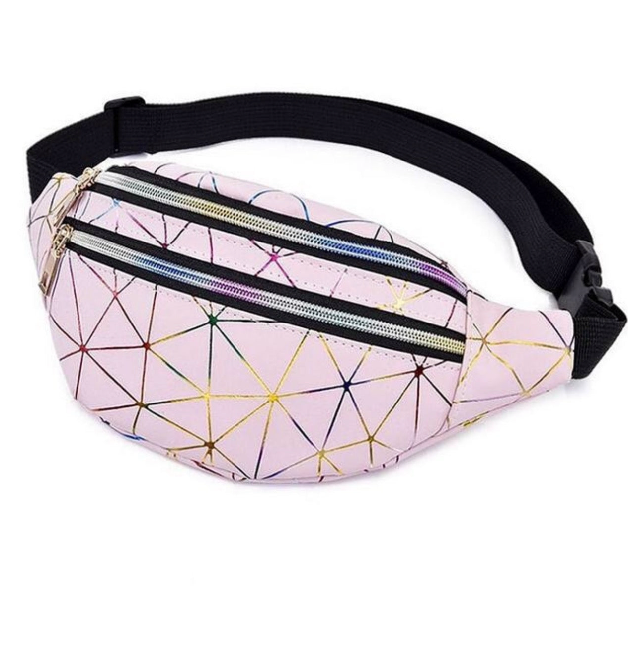 Pink Starlight prism waist bag front view