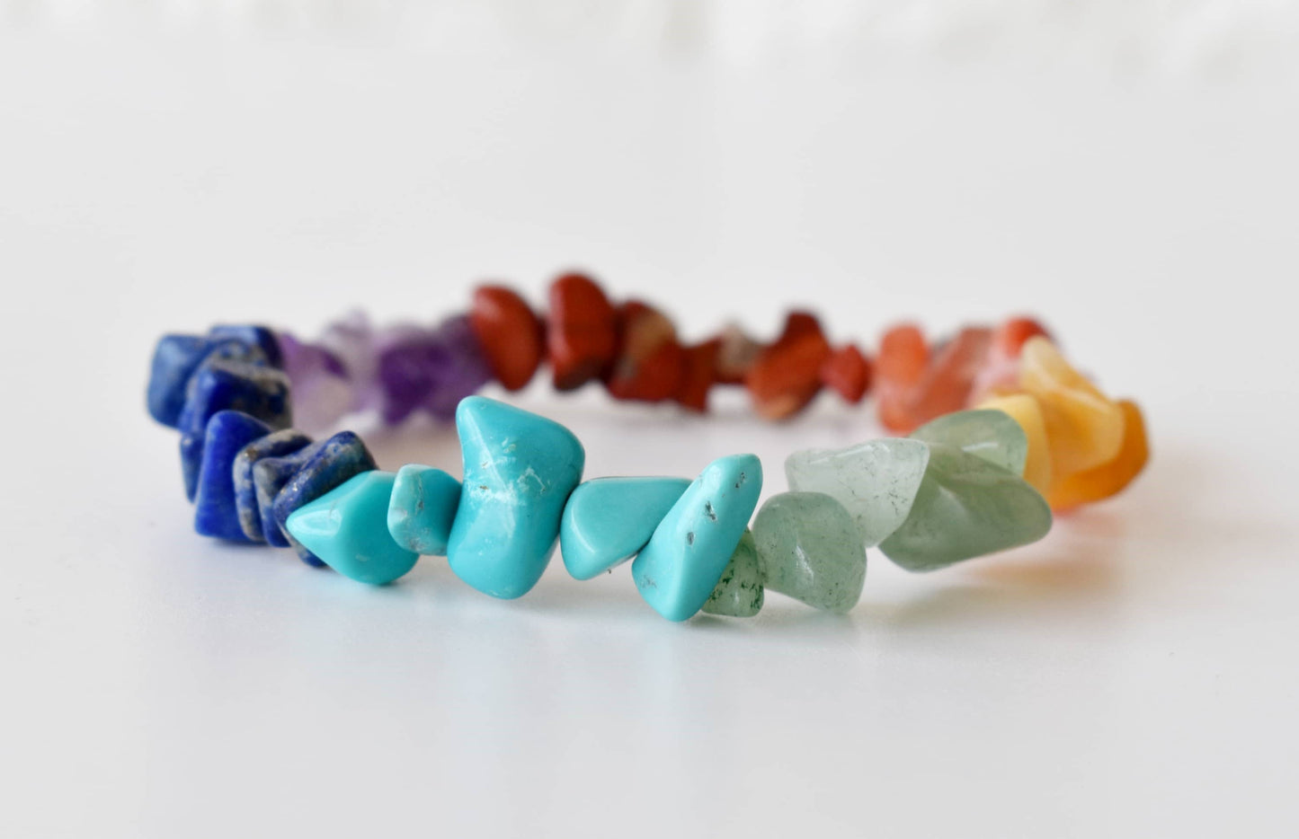 7 crystal chip healing stone bracelet close-up detail