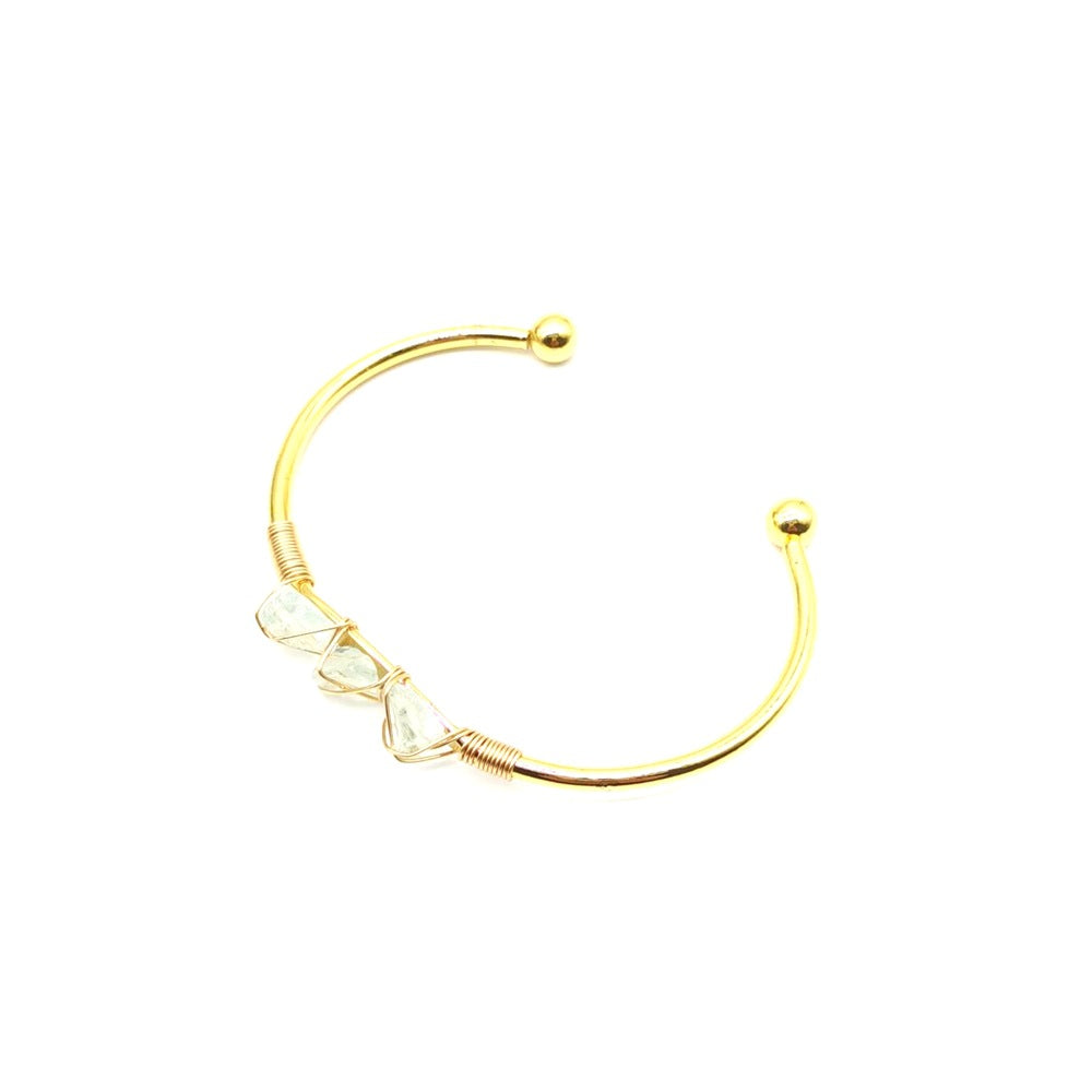 Handmade braided bracelet with [color] natural gemstone crystals
